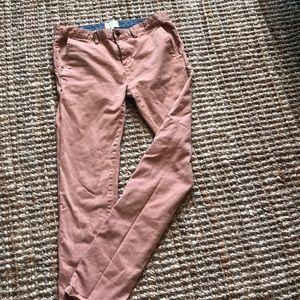 Peachy colored jean dress pants